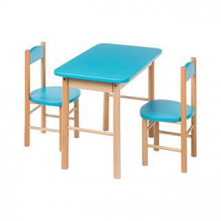Barevný dětský stoleček s židličkami Barva: Modrá