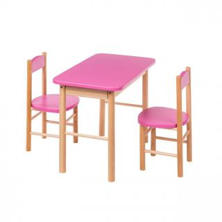 Barevný dětský stoleček s židličkami Barva: Růžová