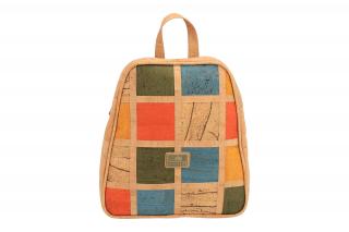 Dámský korkový batoh s barevným vzorem