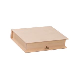 Dřevěná krabička kniha na klíč