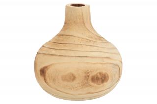 Dřevěná kulatá váza Ø18 cm