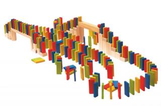 Dřevěné barevné domino 200 ks