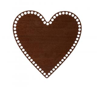 Dřevěné dno/víko na košík - srdce ořech Zvolte variantu:: 20x20 cm