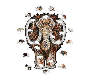Dřevěné puzzle v krabičce - Mastodont