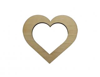 Dřevěné srdce v srdci 8 x 7 cm