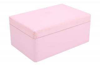 Dřevěný box bez úchytů 30 x 20 x 13,5 cm - světle růžový