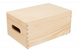 Dřevěný box s víkem 30 x 20 x 14 cm