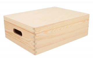 Dřevěný box s víkem 40 x 30 x 14 cm