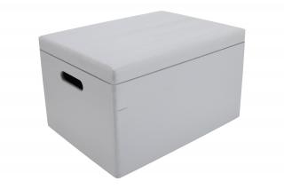 Dřevěný box s víkem 40 x 30 x 23 cm - šedý