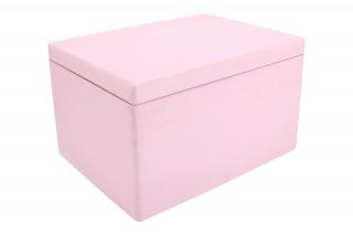 Dřevěný box s víkem 40x30x23 cm - růžový
