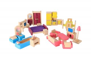Dřevěný dětský nábytek - 26 ks