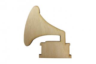 Dřevěný gramofon 7 x 6 cm