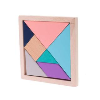 Dřevěný hlavolam tangram 12 x 12 cm