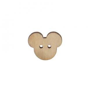 Dřevěný knoflík Mickey Mouse 1,5 x 2 cm