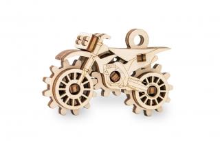 Malé dřevěné mechanické 3D puzzle - Terenní motorka