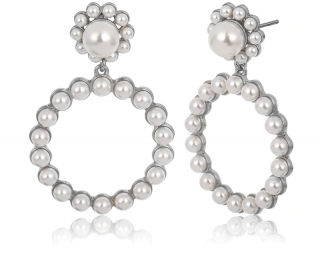 Luxusní perlové náušnice 2 barvy Barva: Stříbrná