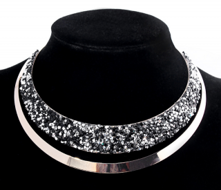Luxusní třpytivý náhrdelník 2 barvy Barva: Stříbrná