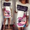 Stylové dámské slim šaty s motivem Minnie Mouse bílé + DOPRAVA ZDARMA Velikost: XL