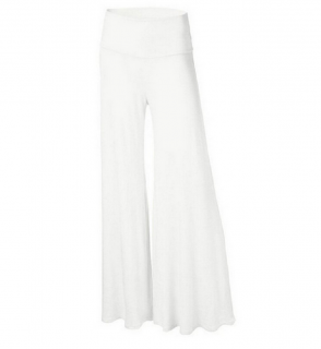 Stylové volné kalhoty s vysokým pasem Barva: Bílá, Velikost: L