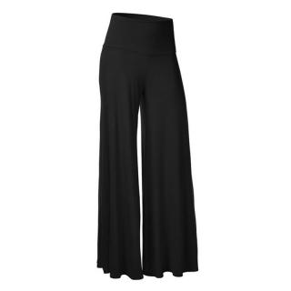 Stylové volné kalhoty s vysokým pasem Barva: Černá, Velikost: L