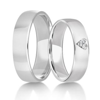 Snubní prsteny LR-001 kámen: briliant, šířka: 4,0, zlato: bílé