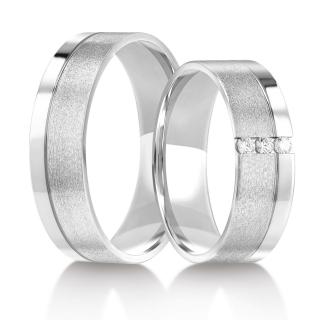 Snubní prsteny LR-002 kámen: briliant, šířka: 5,0, zlato: bílé