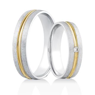 Snubní prsteny LR-032 kámen: briliant, šířka: 4,0, zlato: bílé