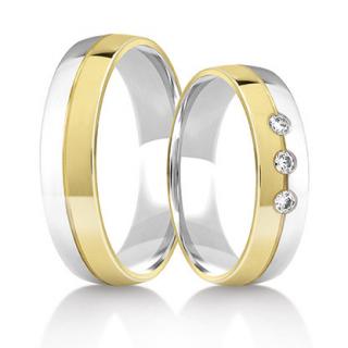 Snubní prsteny LR-040 kámen: briliant, šířka: 4,0, zlato: kombinované