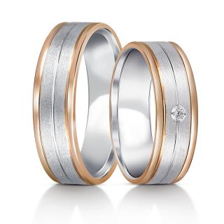 Snubní prsteny LR-205 kámen: briliant, šířka: 5,0, zlato: bílé