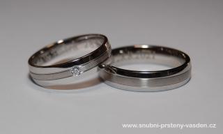 Snubní prsteny LR-219+ST-0080 kámen: briliant, šířka: 4,0, zlato: bílé