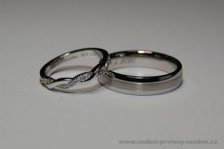 Snubní prsteny LR-293+ ST-0080 kámen: briliant, šířka: 3,0, zlato: bílé