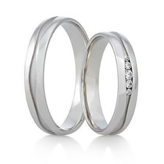 Snubní prsteny LR-379 kámen: briliant, šířka: 4,0, zlato: bílé