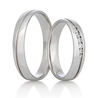 Snubní prsteny LR-380 kámen: briliant, šířka: 4,0, zlato: růžové (červené)