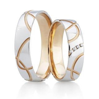 Snubní prsteny LR-382 kámen: briliant, šířka: 5,0, zlato: červené