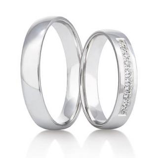 Snubní prsteny LR-399 kámen: briliant, šířka: 4,0, zlato: bílé