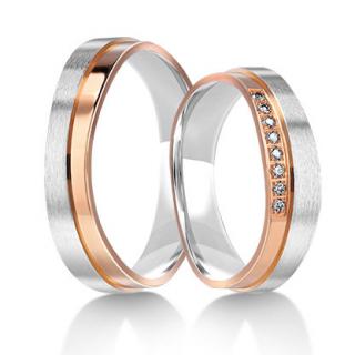 Snubní prsteny LR-404 kámen: briliant, šířka: 4,5, zlato: bílé