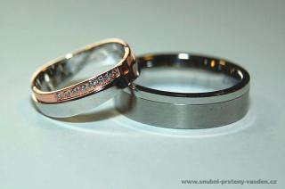 Snubní prsteny LR-404+ST-127 kámen: briliant, šířka: 5,5, zlato: kombinované