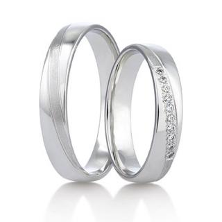 Snubní prsteny LR-414 kámen: briliant, šířka: 5,0, zlato: bílé