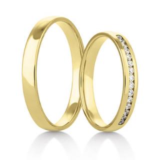 Snubní prsteny LR-417 kámen: briliant, šířka: 3,0, zlato: růžové (červené)