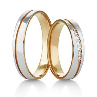 Snubní prsteny LR-418 kámen: briliant, šířka: 4,0, zlato: bílé
