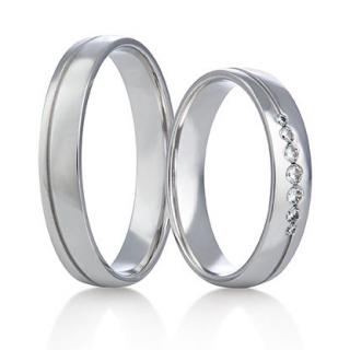 Snubní prsteny LR-423 kámen: briliant, šířka: 4,0, zlato: bílé