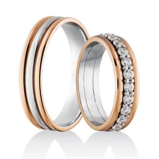 Snubní prsteny LR-459 kámen: briliant, šířka: 5,0, zlato: bílé
