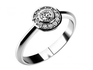 Zásnubní prsten LOVE 043 zlato: bílé