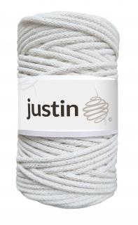 Bavlněné šňůry JUSTIN 5 mm bílá se zlatou nitkou