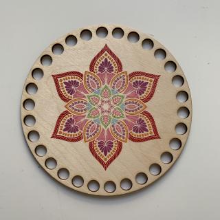 Dřevěné dno 15 cm ke košíku kruh s potiskem Potisk: Mandala