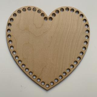 Dřevěné dno ke košíku srdce Velikost: 15 cm