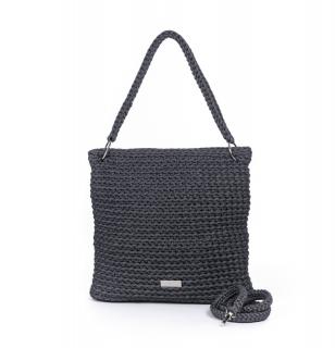 Háčkovaná crossbody kabelka Viktorie černobílý melír