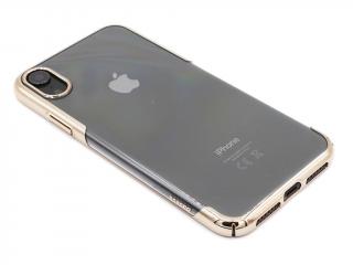Baseus průhledný obal se zlatým lemováním na iPhone XR