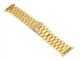 Článkový ocelový řemínek pro Apple Watch 42, 44, 45mm - Zlatý