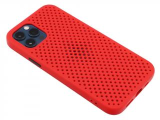 Děrovaný, gumový kryt na iPhone 12 Mini - Červený